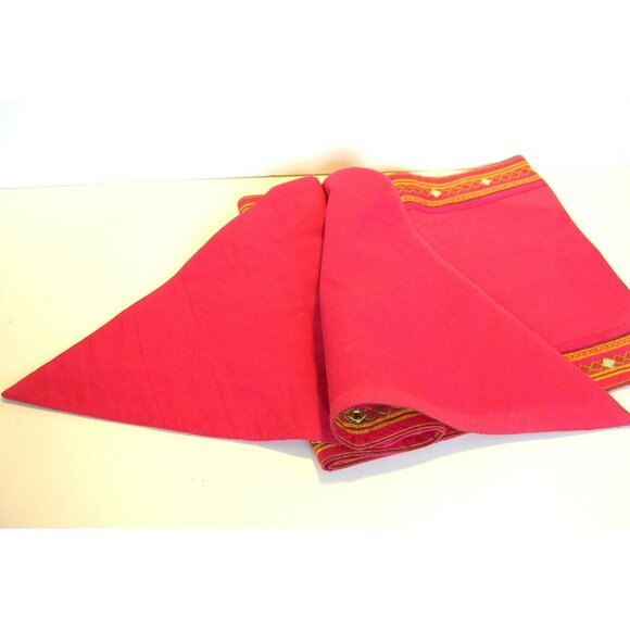 Boho Table Runner Hot Pink with Mirror Trim 72" - Picture 3 of 6